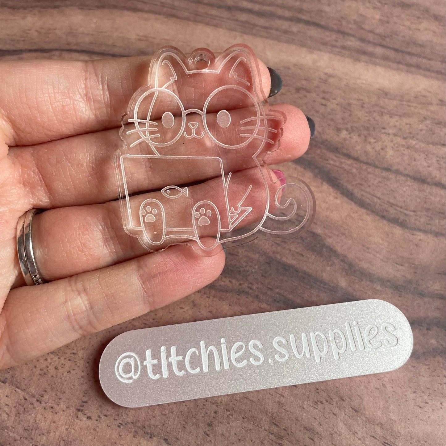 Laptop Cat Keyring Mould, 5mm Thick