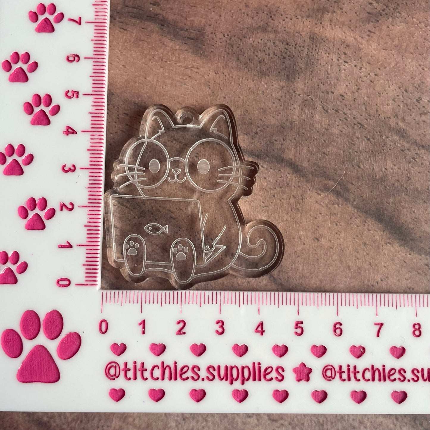 Laptop Cat Keyring Mould, 5mm Thick