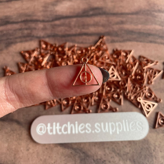 Metal Charms - Rose Gold Hallows (x5)