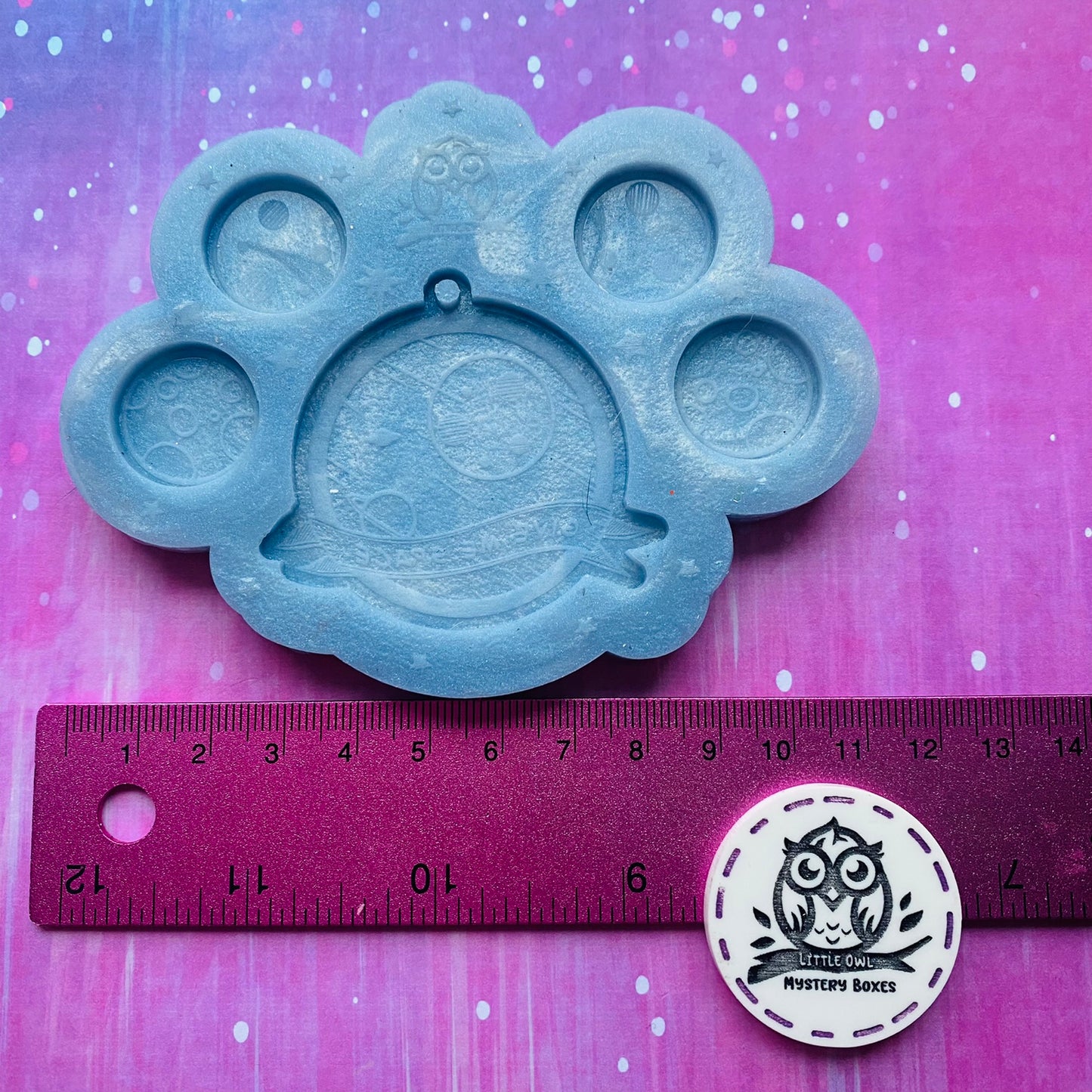 Little Owl Mould - Galaxy Space Pendant and Planet Studs