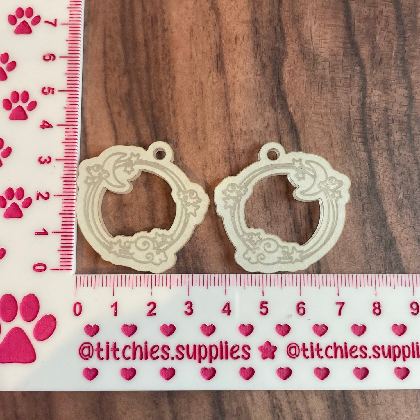 Moon and Star Cut Out Circle Earring Mould