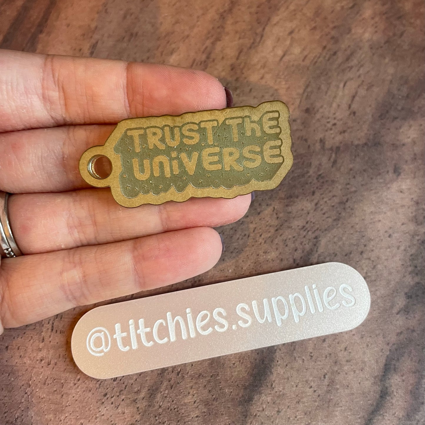 Trust The Universe Block Text Keyring Mould, 6mm Thick