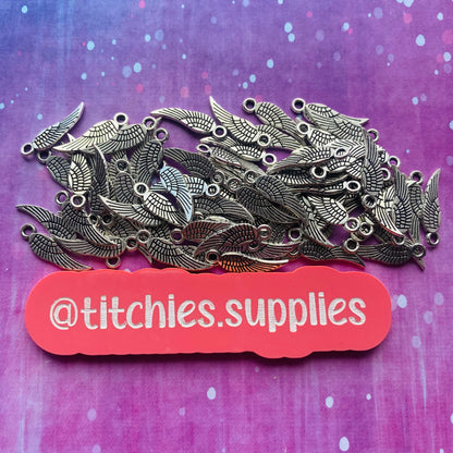 Silver Metal Charms - Wing (x5)