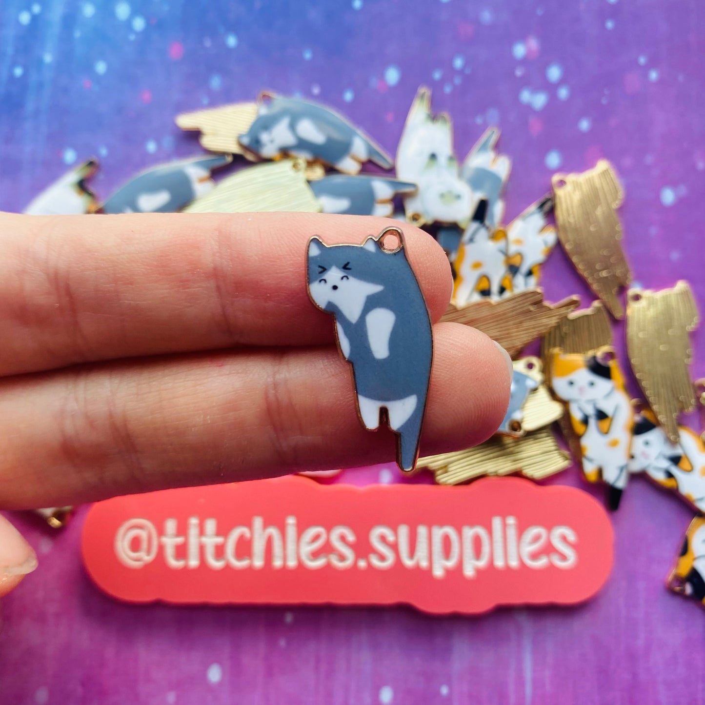 Metal Charms - Cats (x4)