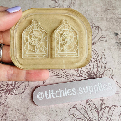 Stained Glass Rose Jar Earring Mould