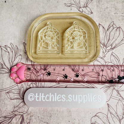 Stained Glass Rose Jar Earring Mould