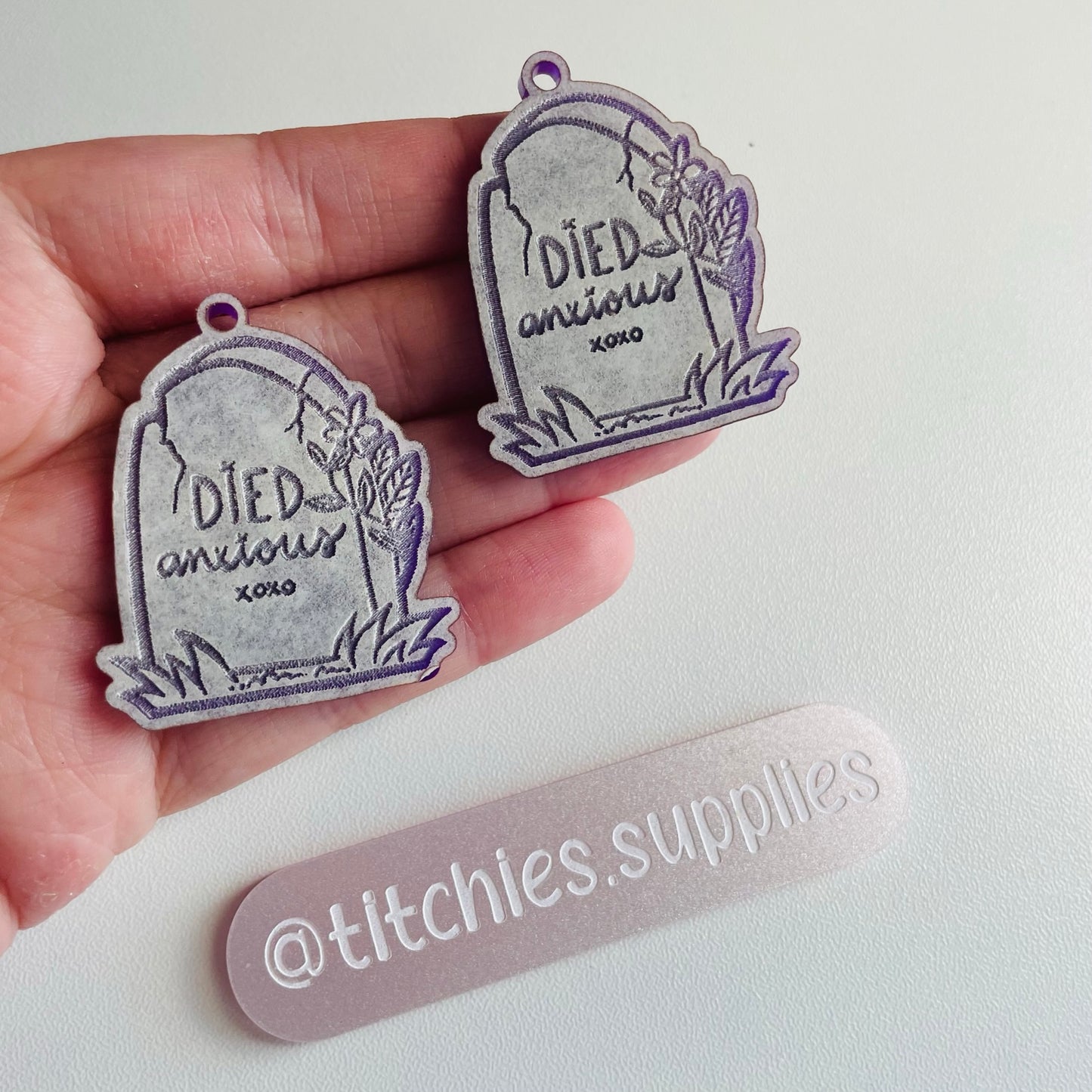 Died Anxious Gravestone Earring Mould