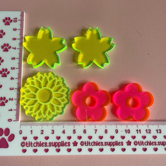 Destash Blanks - 6mm Thick, Flower Set