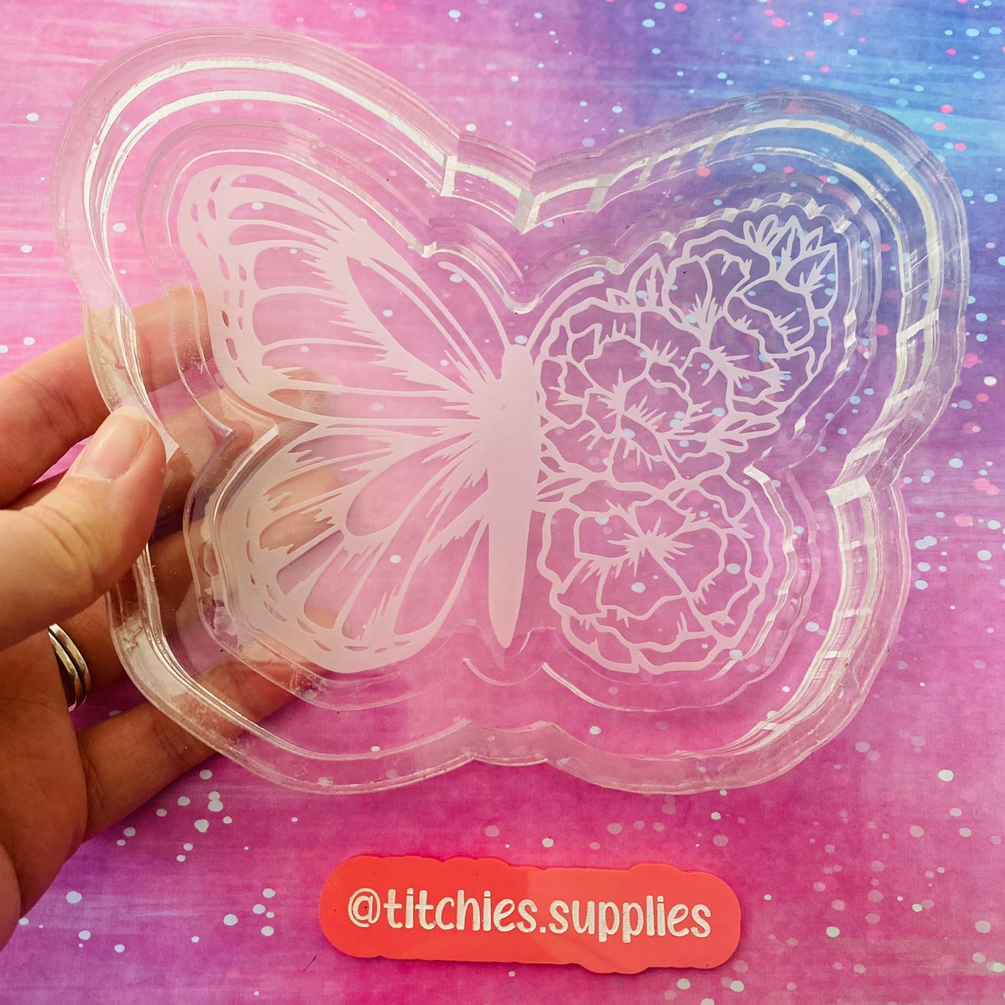 Floral Butterfly Tray Mould, 9mm Thick