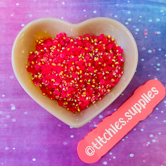 3mm Resin Rhinestones - Deep Pink