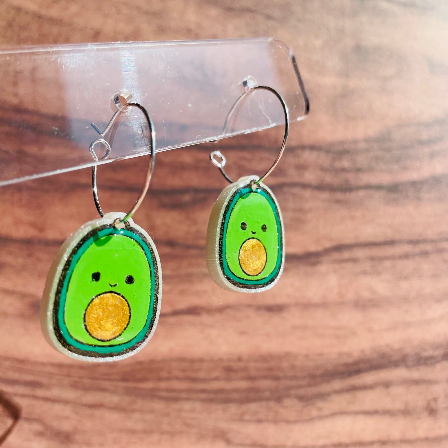 Resin Avocado Earrings