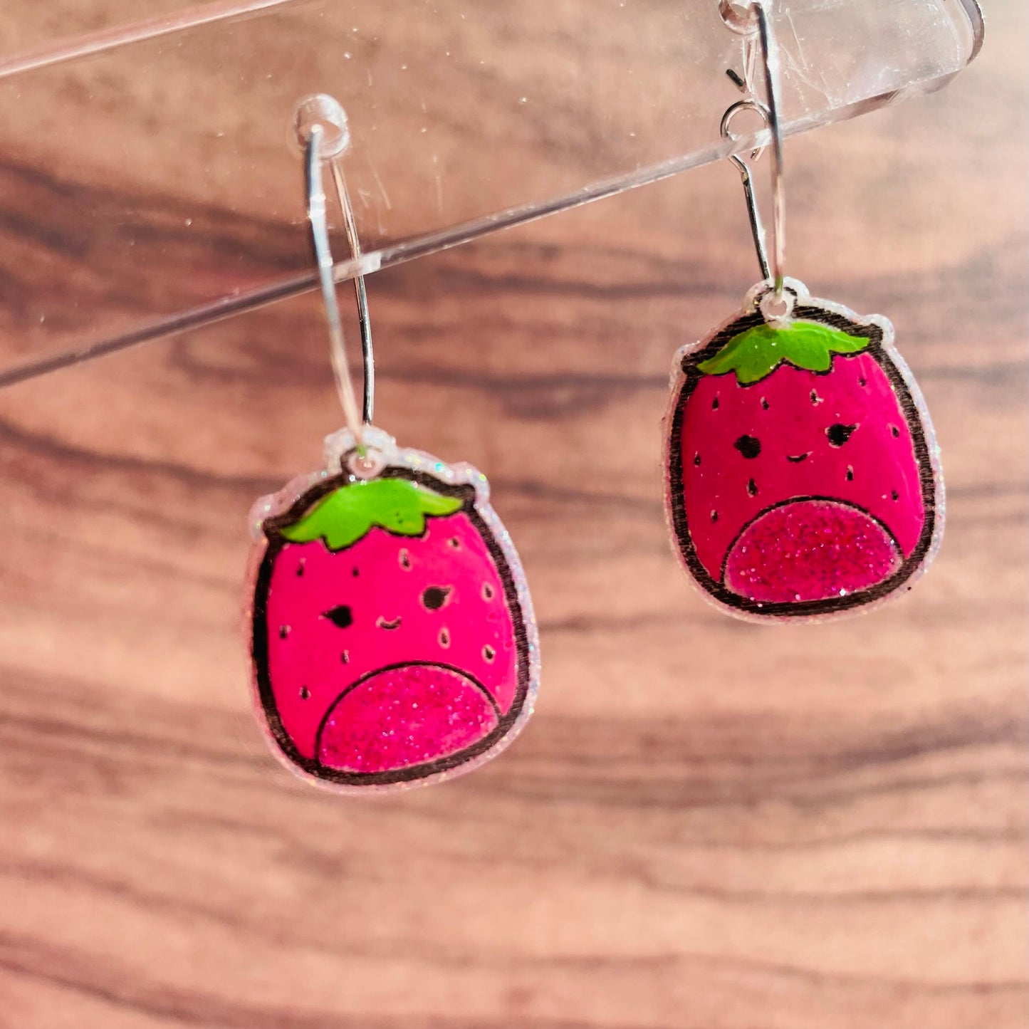 Resin Raspberry Earrings