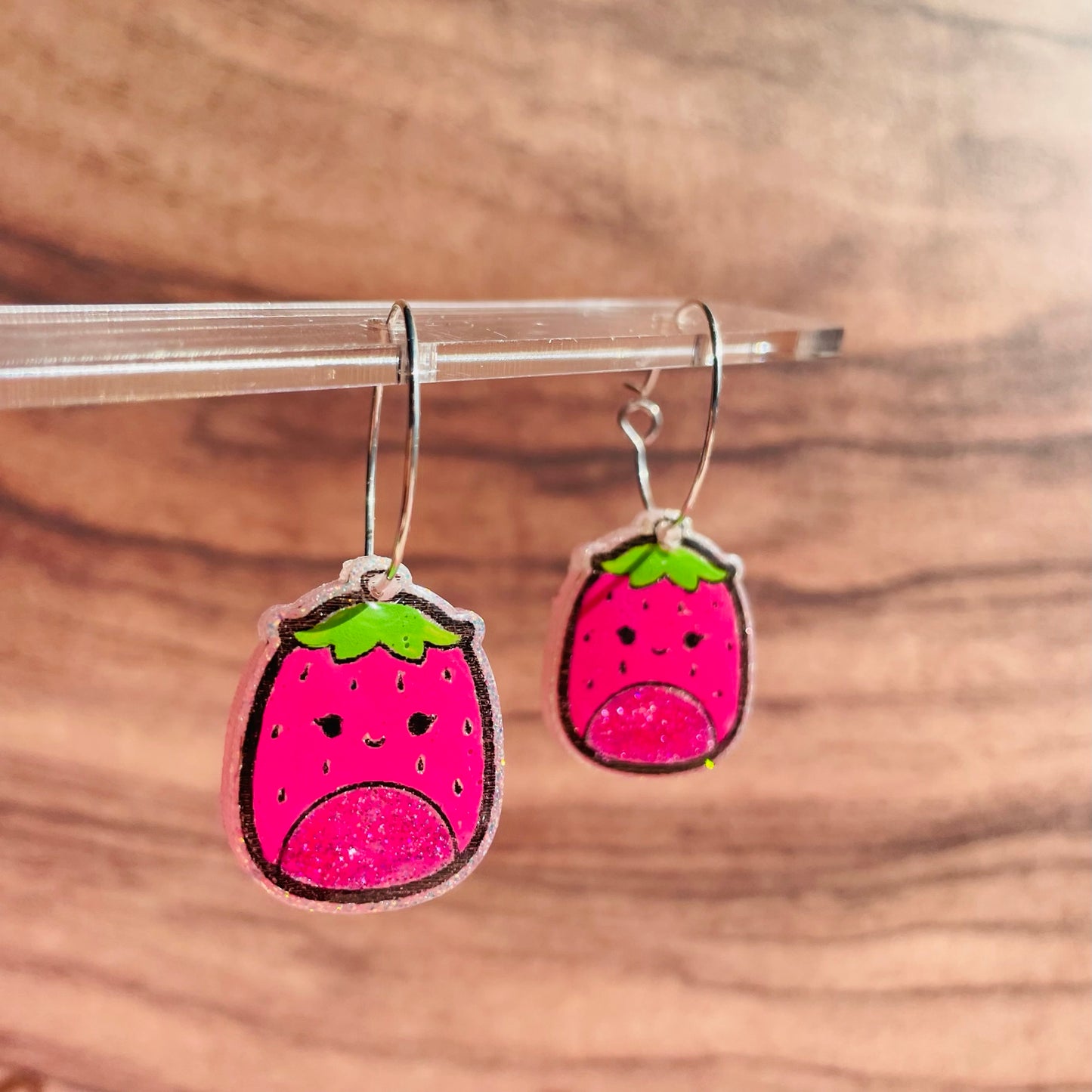 Resin Raspberry Earrings