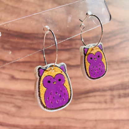 Resin Owl Earrings