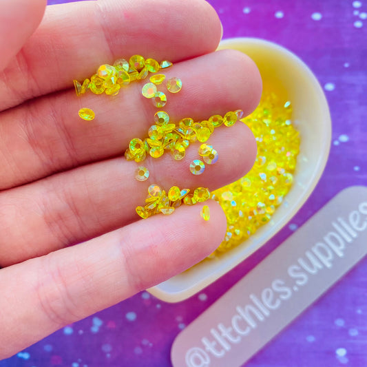 3mm Translucent Resin Rhinestones - Yellow AB