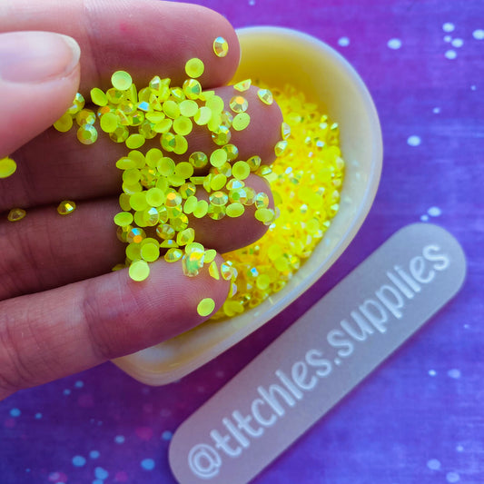 3mm Resin Rhinestones - Neon Yellow