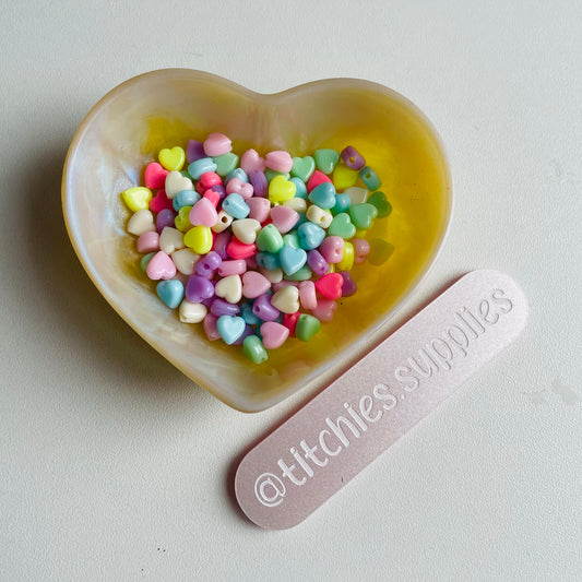 Beads - Mini Mixed Pastel Hearts (x100)
