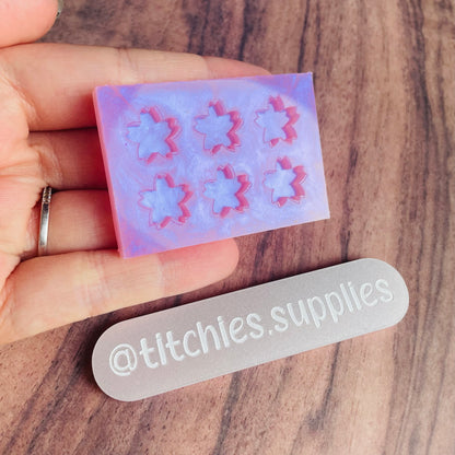 Set of 6 x 1cm Studs/Shaker Fillers Mould - Plain Sakura Flower