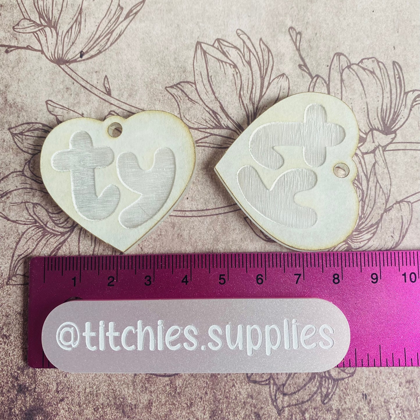 TY Heart Earring Mould, Centre Hole, 2 sizes