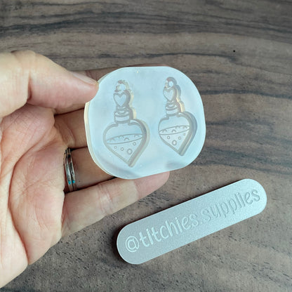 Heart Potion Bottle Earring Mould