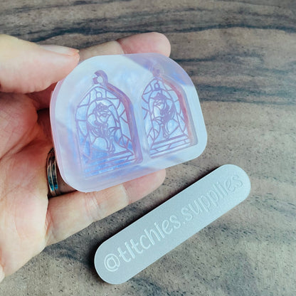 Stained Glass Rose Jar Earring Mould