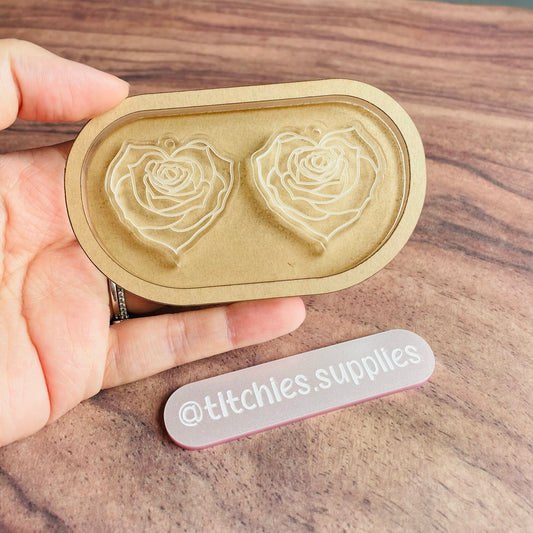 Heart Rose Earring Mould