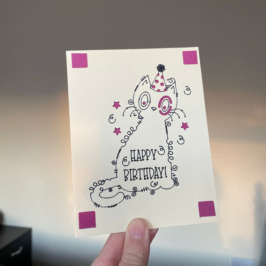 Handmade Card - Scruffy Cat Happy Birthday