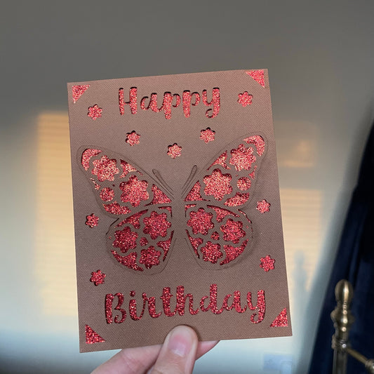 Handmade Card - Happy Birthday Pop Out Butterfly