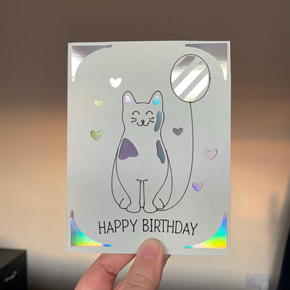 Handmade Card - Happy Birthday Balloon Cat