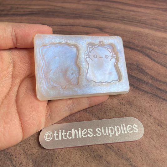 Cute Ghost Cat Earring Mould