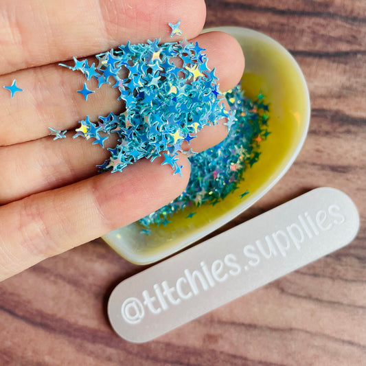 4 Point Stars Confetti - Sky Blue