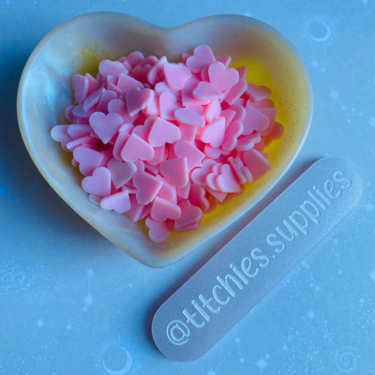 Clay Slices - Large Pink Hearts