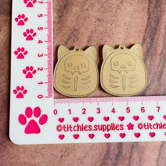 Cat Skeleton Squish Earring Mould