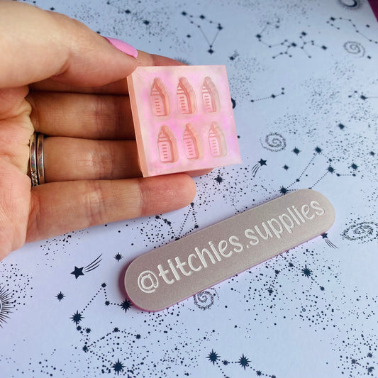 Set of 6 x 1cm Studs/Shaker Fillers Mould - Baby Bottle