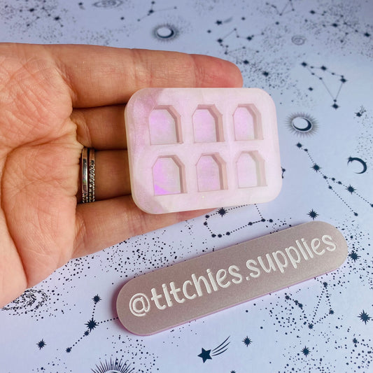 Set of 6 x 1cm Studs/Shaker Fillers Mould - Tea Bag