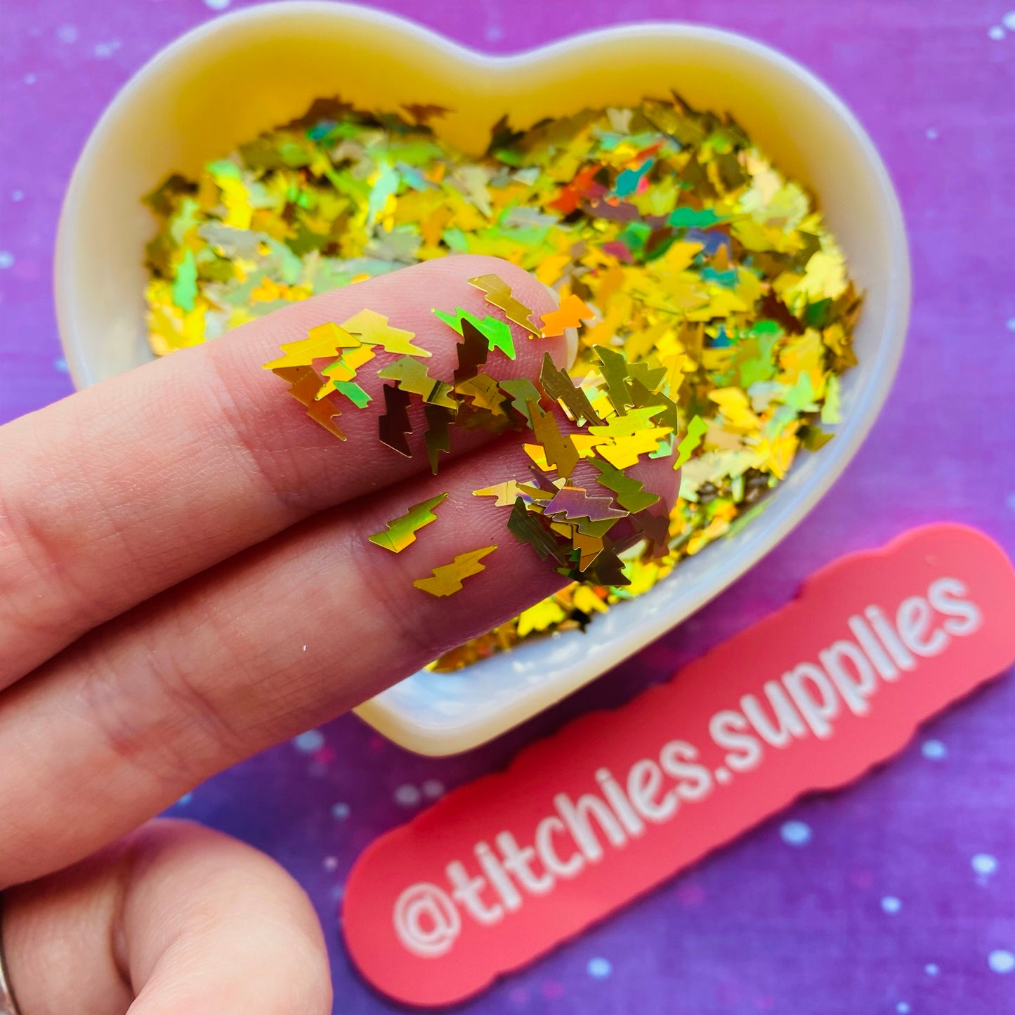 Flame Confetti - Gold Holographic