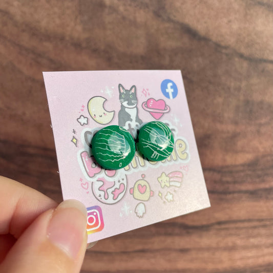 Green Plant Clay Studs