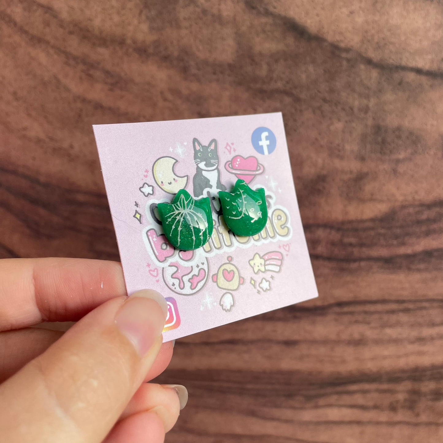 Green Plant Tulip Clay Studs