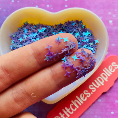 4 Point Stars Confetti - Opaque Purple