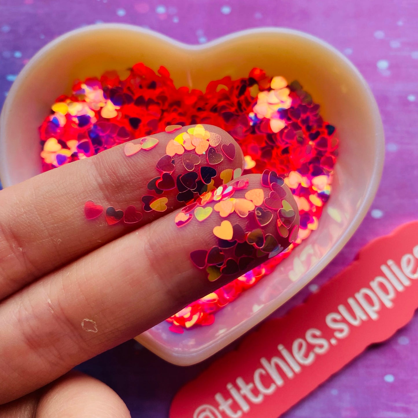 Hearts Confetti - Translucent Pink