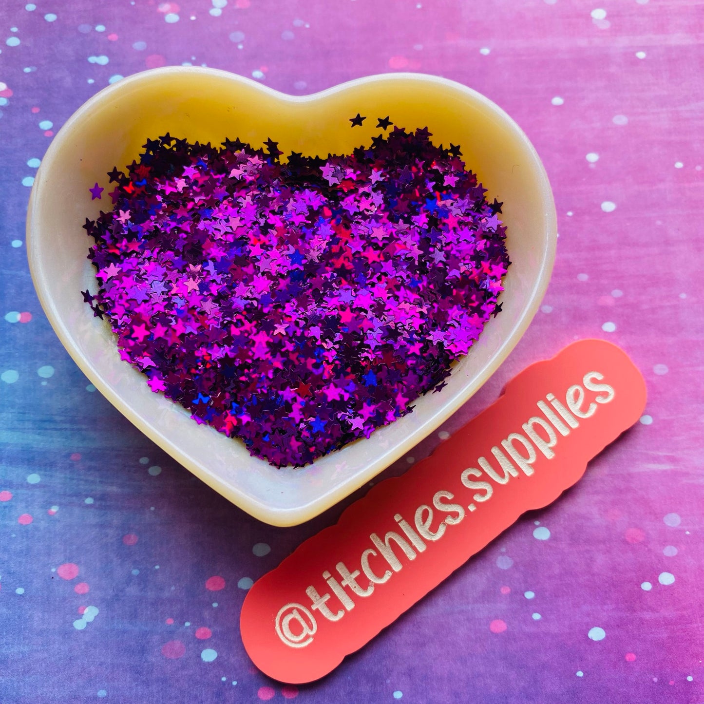 Stars Confetti - Purple Holographic