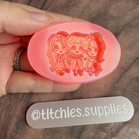 Kawaii Witches Cab Mould, 6mm Thick