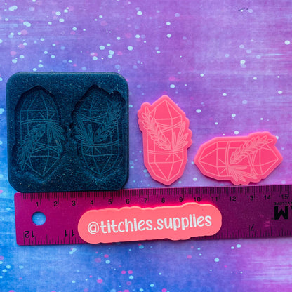 Floral Crystal Earrings Mould, No Loop