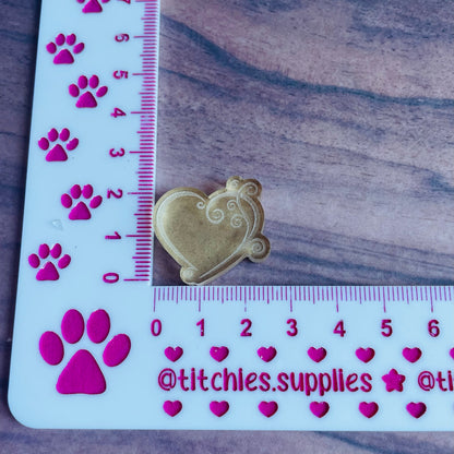 Swirly Heart Mould, 6mm Thick