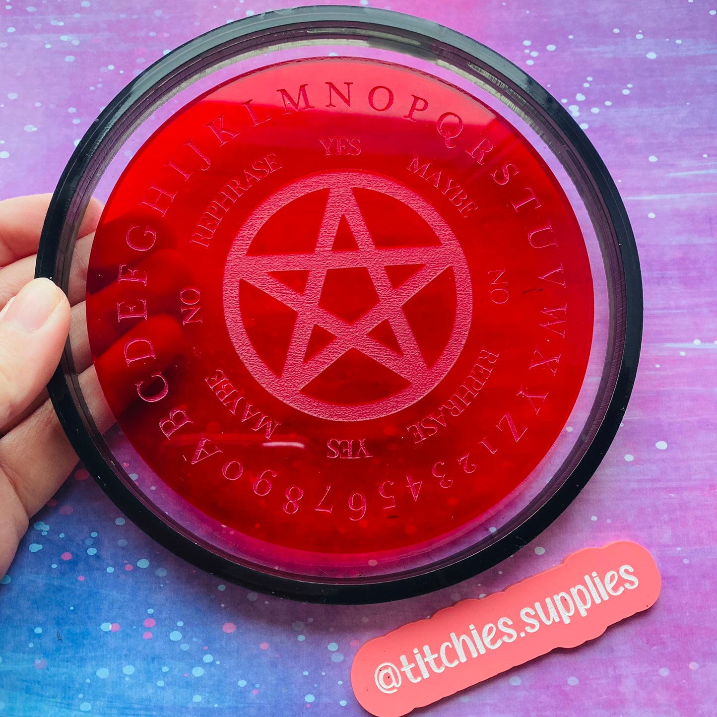 Pentagram Round Pendulum Ouija Board Mould, 6mm Thick