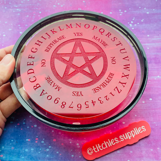 Pentagram Round Pendulum Ouija Board Mould, 6mm Thick