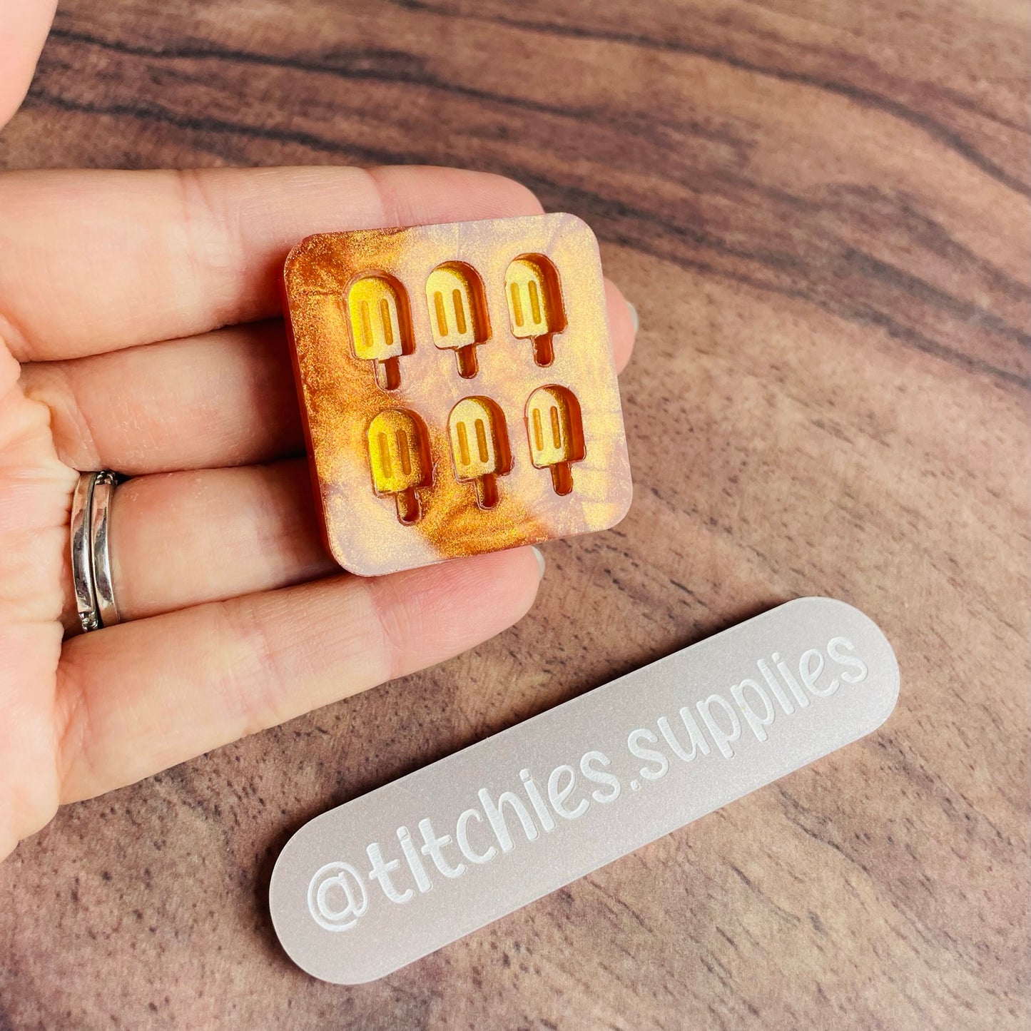 Set of 6 x 1cm Studs/Shaker Fillers Mould - Ice Lolly