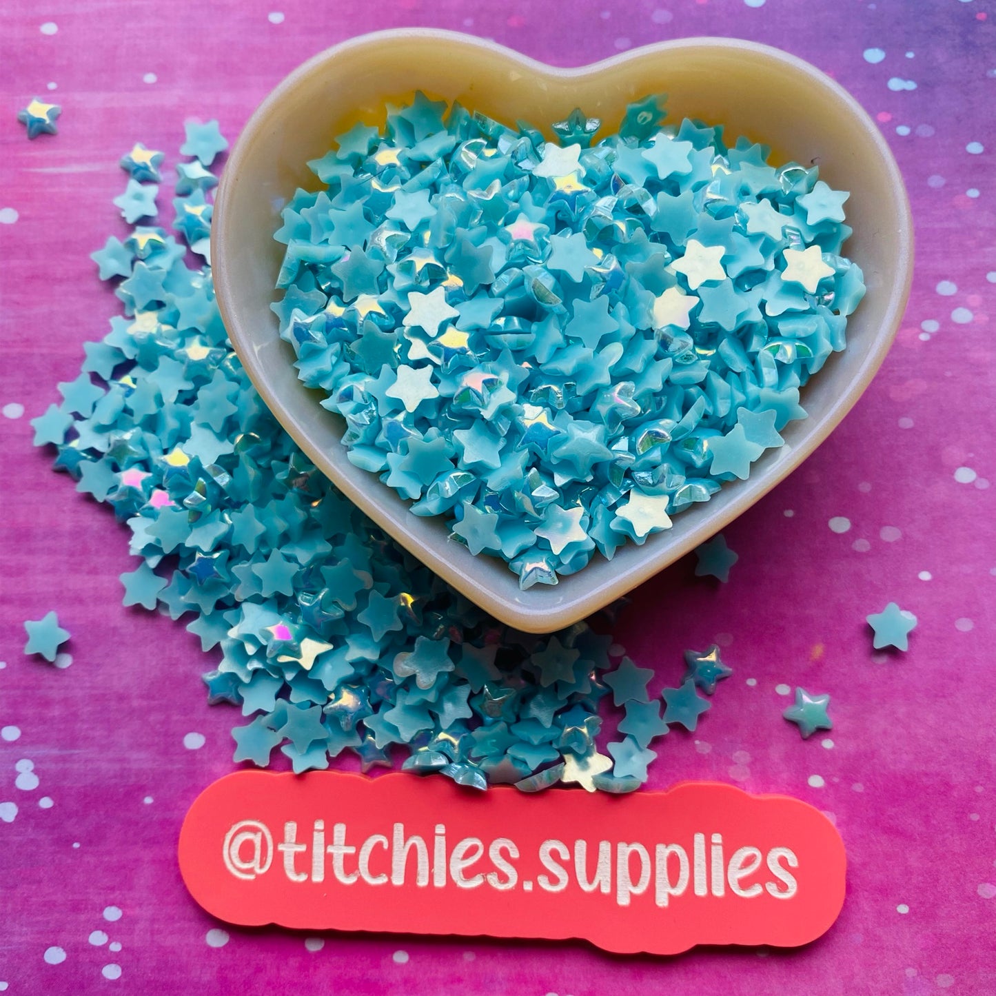 Resin Cabochon - 5mm Stars - Sky Blue