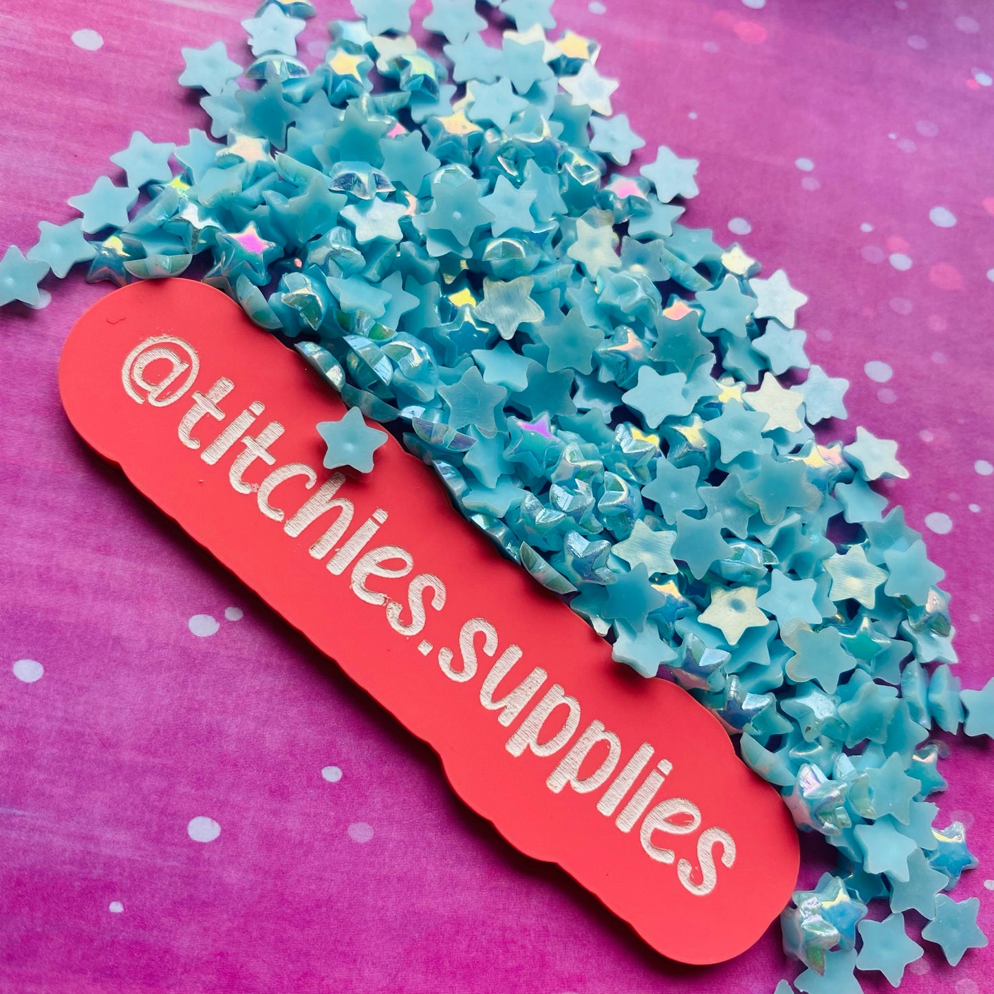 Resin Cabochon - 5mm Stars - Sky Blue