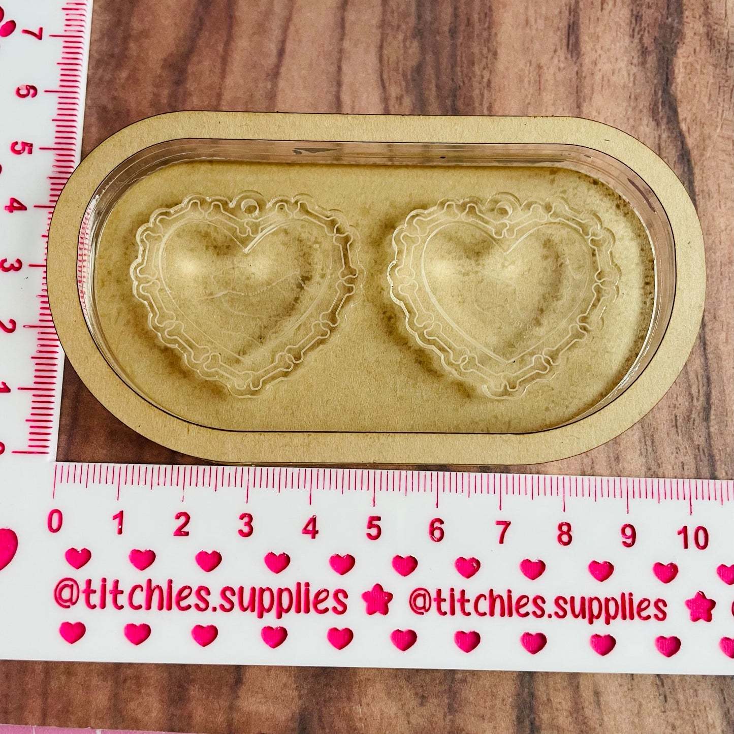 2 Layer Bone Heart Earring Mould